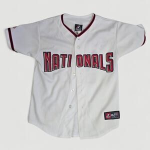 Washington Nationals MLB Stephen Strasburg Majestic WhiteButton Up Youth Jersey